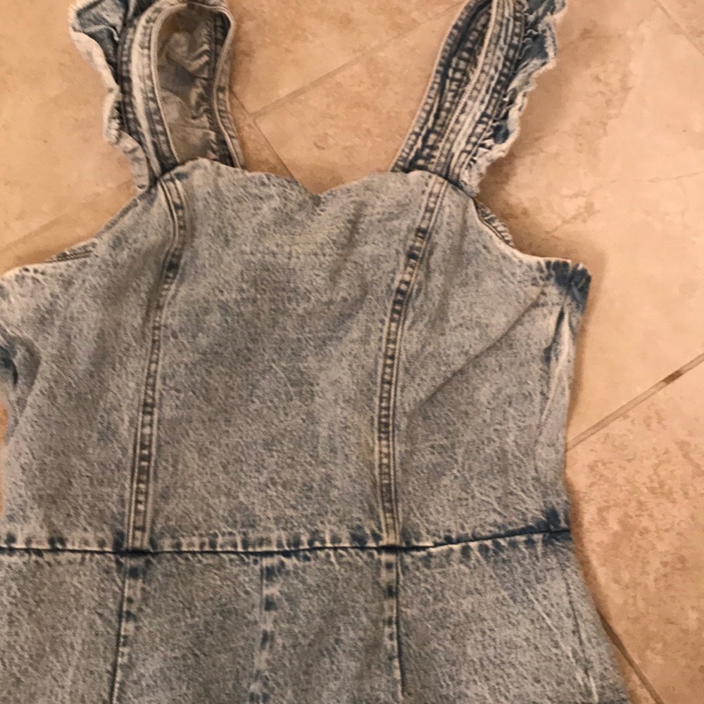 Acid Wash Denim Romper
